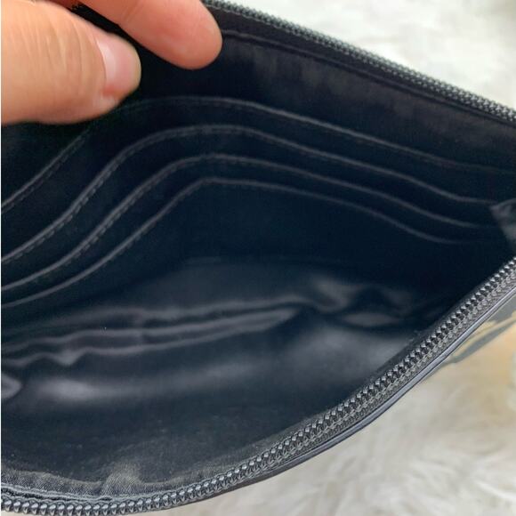 y2k COACH Black Signature Canvas Mini Purse / Wristlet with Card Slots - Picture 11 of 13